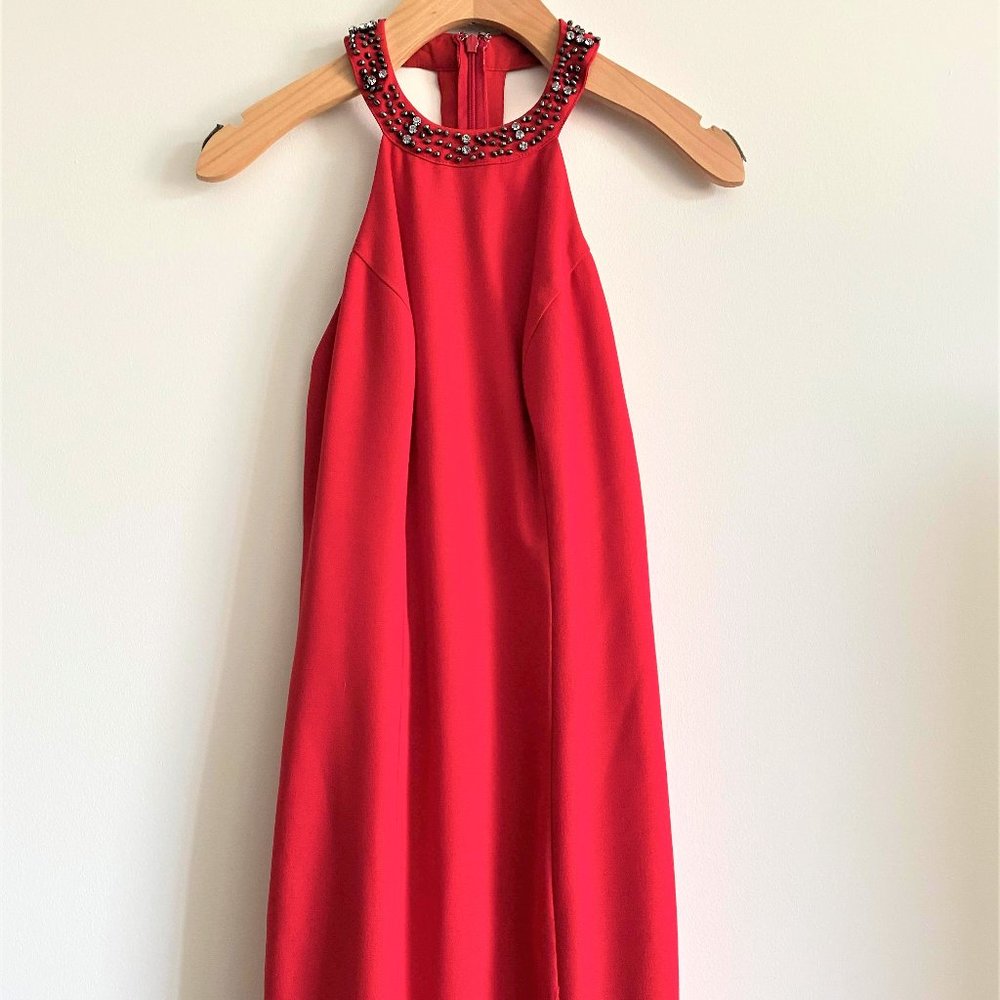 GUESS Jeweled Neckline T-Back Dress